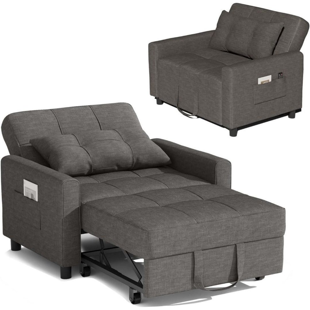 Conception 3-en-1 Multifonction: Canape Lit Convertible Format 86.6 x 85.6 x 85.6 cm