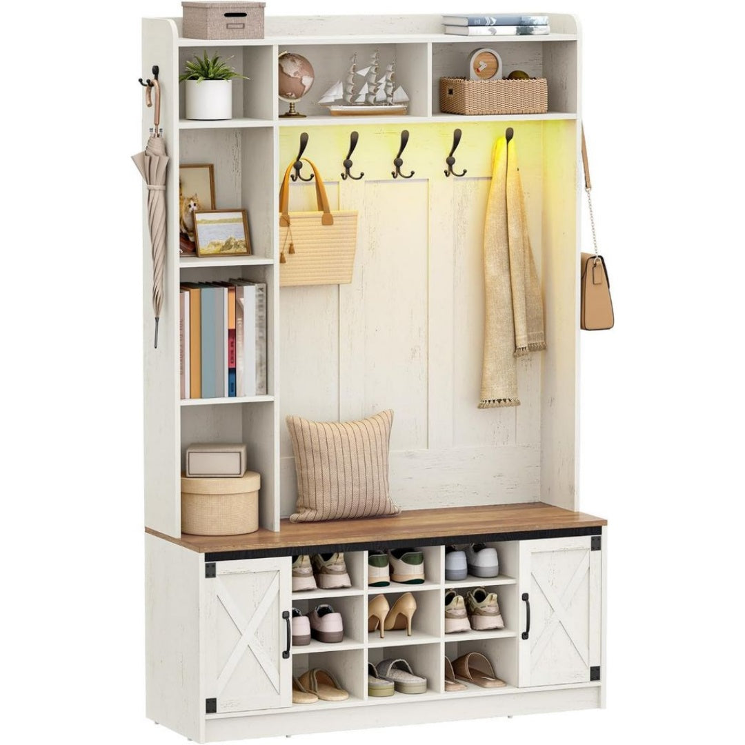 Porte-Manteaux 40,3 x 120 x 191 cm, Panneau de Particules Blanc