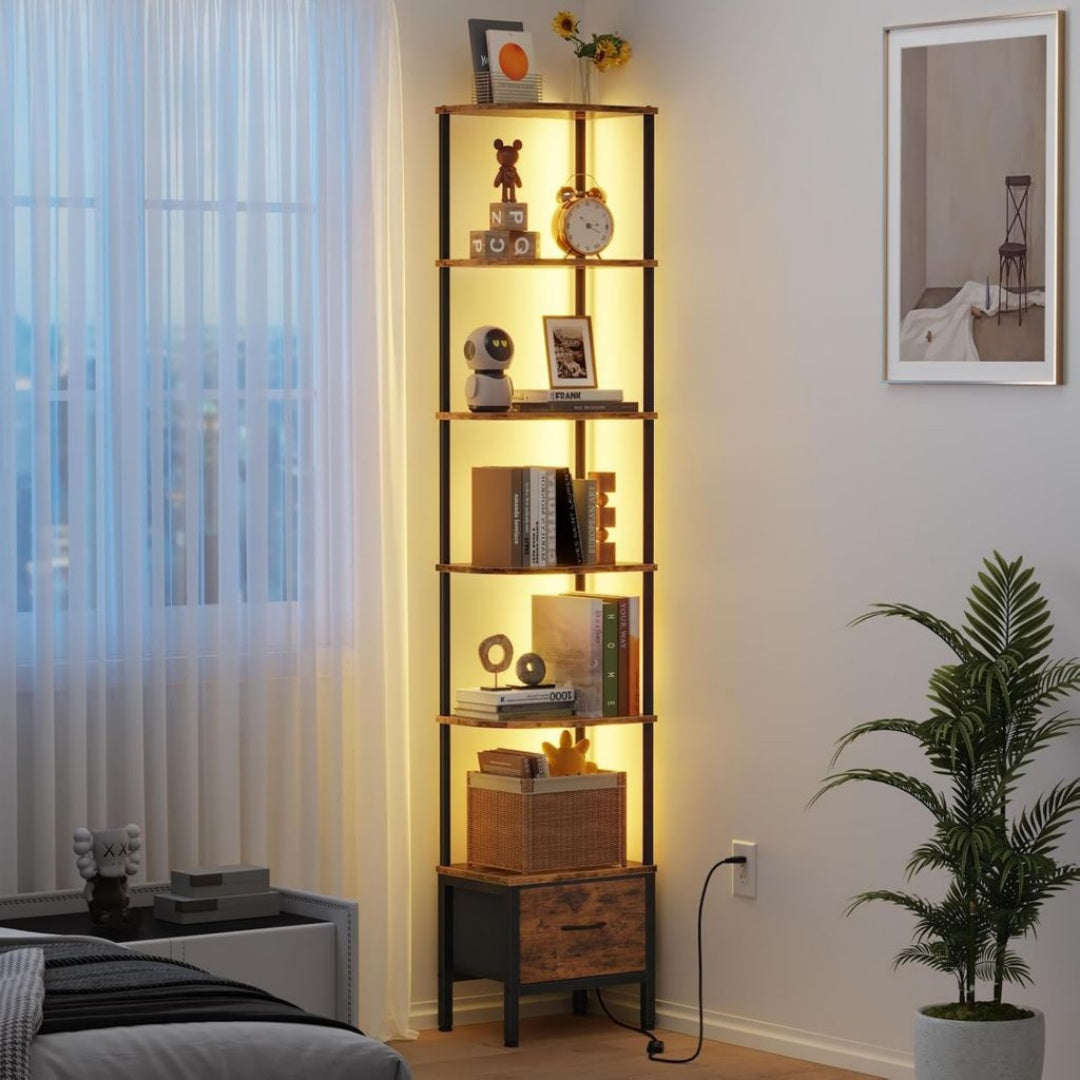 Bibliotheque d'Angle au Design Fonctionnel et Moderne