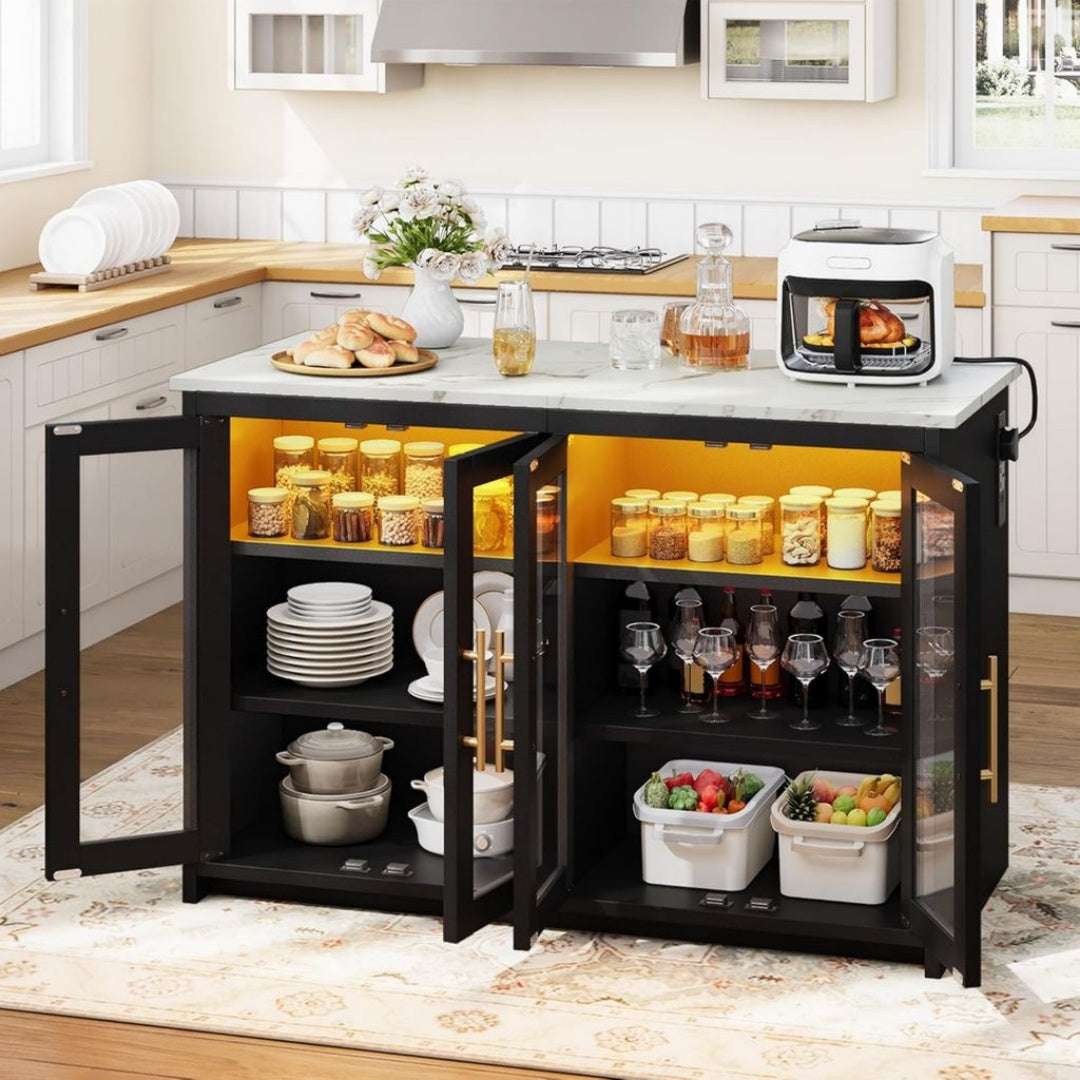 llot de Cuisine Format 130 x 60 x 88,5 cm, en Bois de Chene