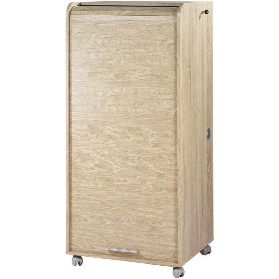 Armoire informatique Imitation Chene a Roulettes Armoire