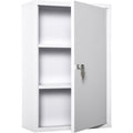 Armoire Suspendue Murale en Metal, Finition Blanc