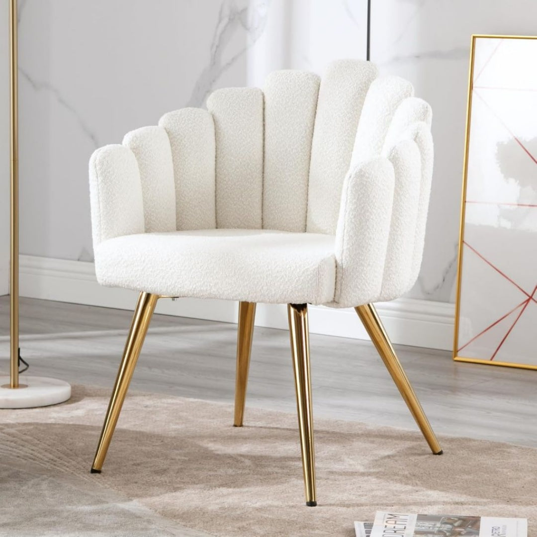 Fauteuil en Metal, Finition Dore