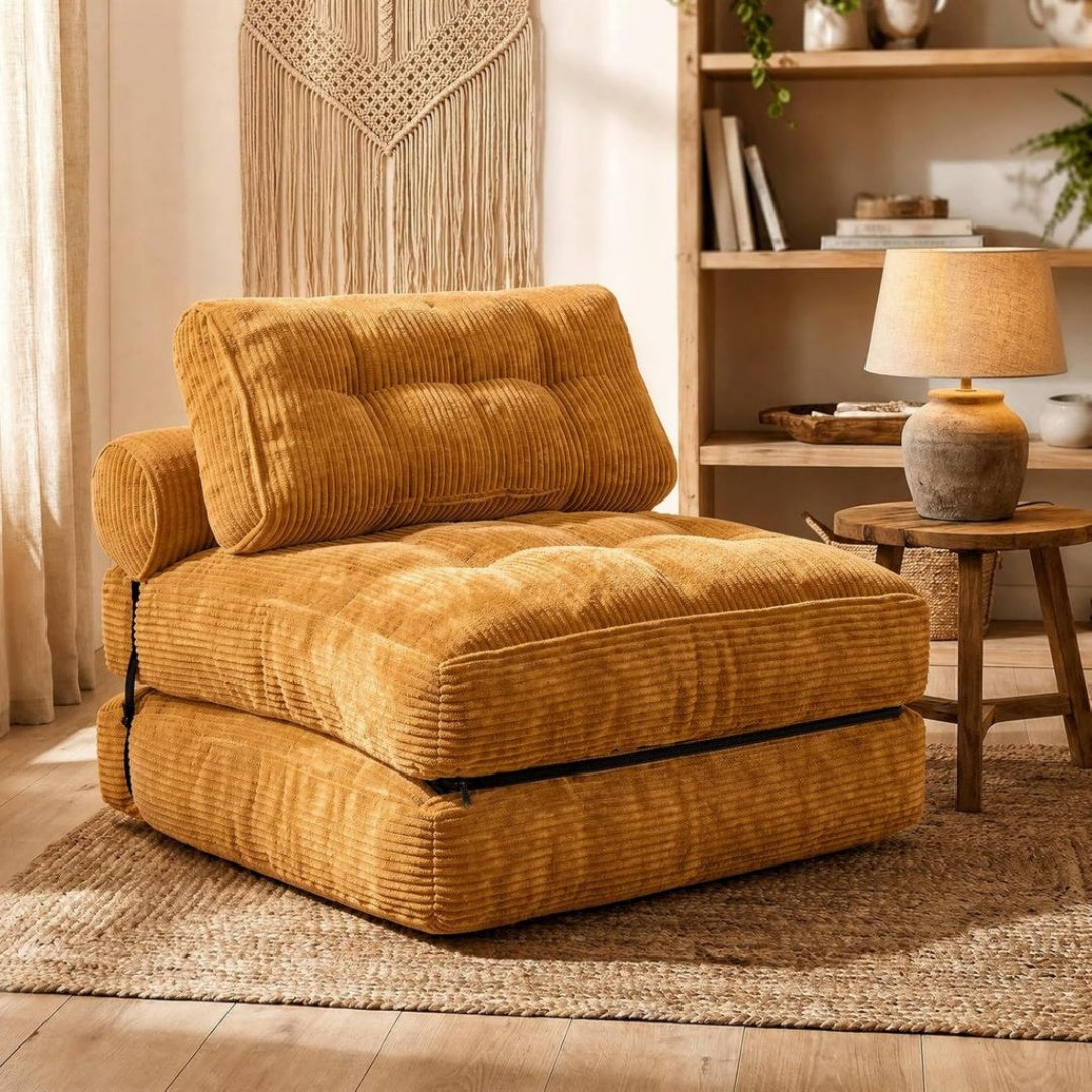 Canape Lit Convertible: Design 4-en-1 Ultra Polyvalent - Ce canape-lit pliable se transforme en fauteuil