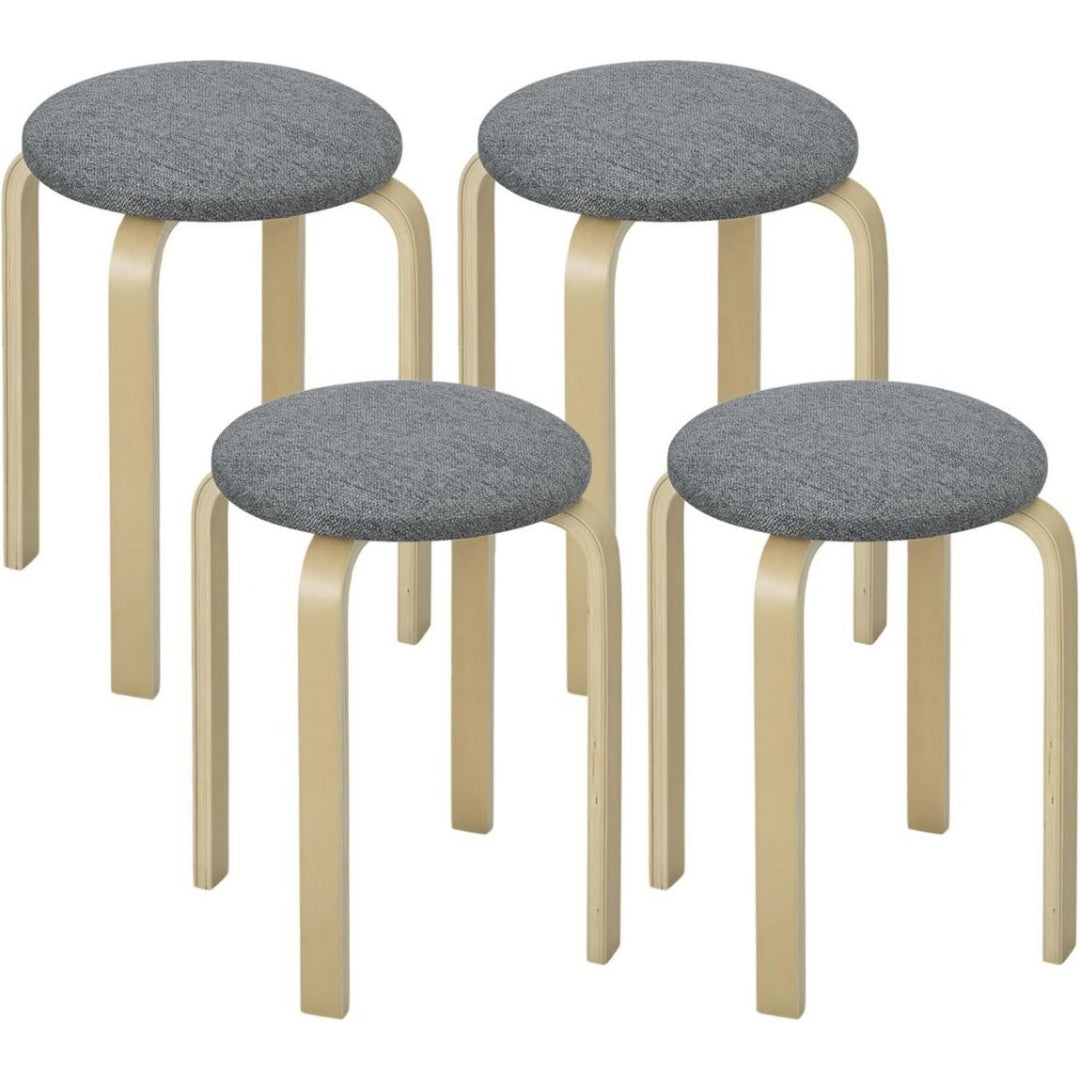 Tabouret en Bois de Bouleau, Finition Marron Cafe